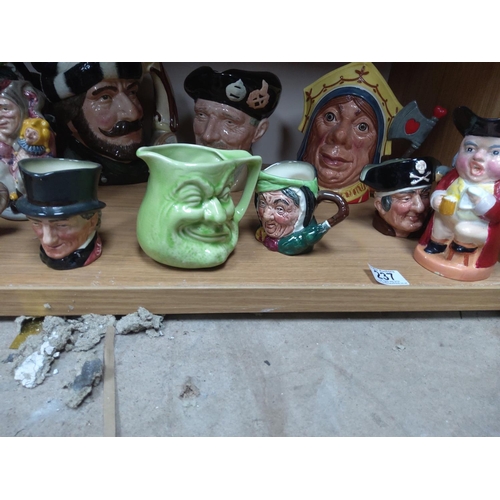 237 - Shelf of Various Royal Doulton Character Jugs