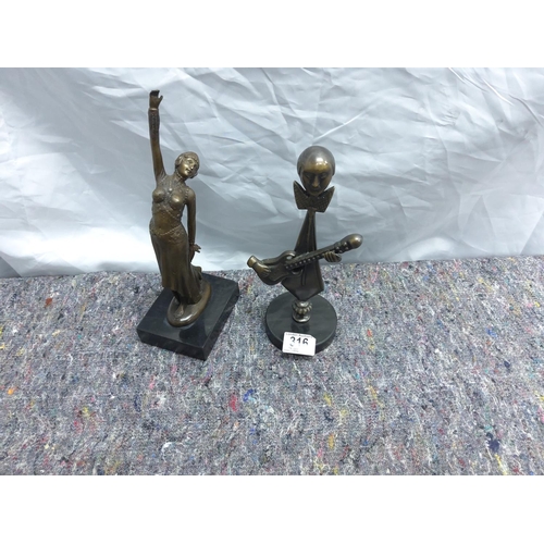 316 - 2 Modern Bronze Figurines