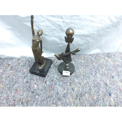 316 - 2 Modern Bronze Figurines