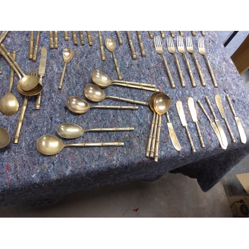 319 - Box of Vintage Bronze Cutlery