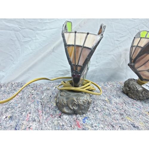 343 - Pair of Tifanny Style Butterfly Lamps