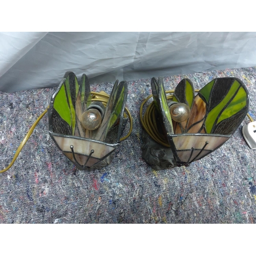 343 - Pair of Tifanny Style Butterfly Lamps