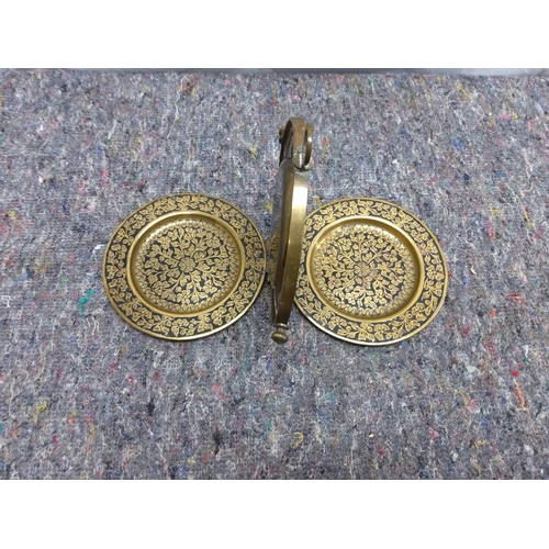 346 - Folding Vintage Brass Indian Cake Stand