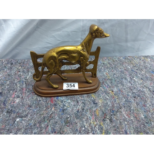 354 - Brass Greyhound Racing Fstatue