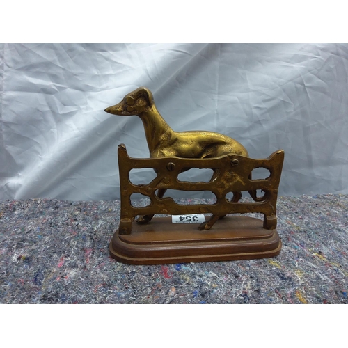 354 - Brass Greyhound Racing Fstatue