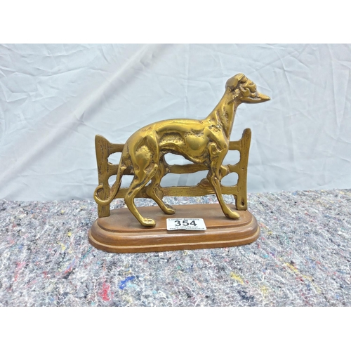 354 - Brass Greyhound Racing Fstatue