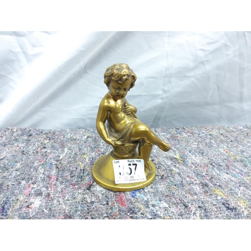 357 - Brass Cherub Figurine