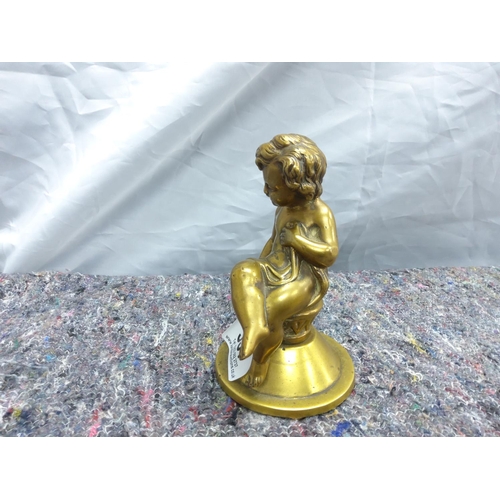 357 - Brass Cherub Figurine