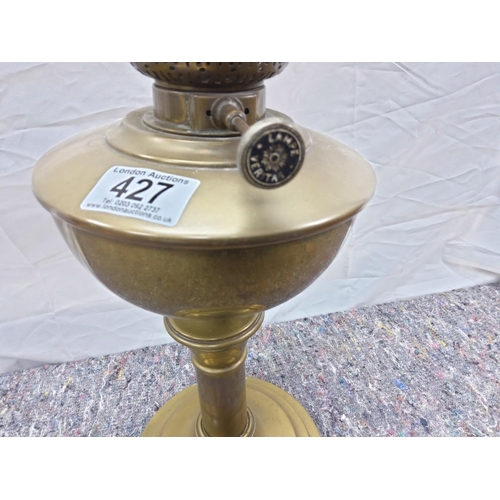 427 - Vintage Brass Oil Lamp