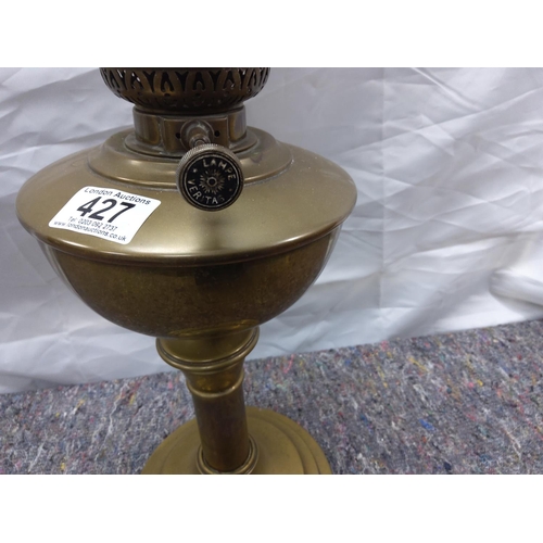 427 - Vintage Brass Oil Lamp