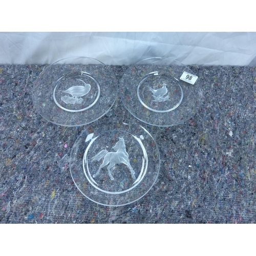 98 - Lot of 3 Hoya Glass Plates