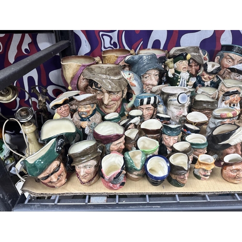 331 - Shelf Containing a Huge Collection of Royal Doulton Character, Toby Jugs etc