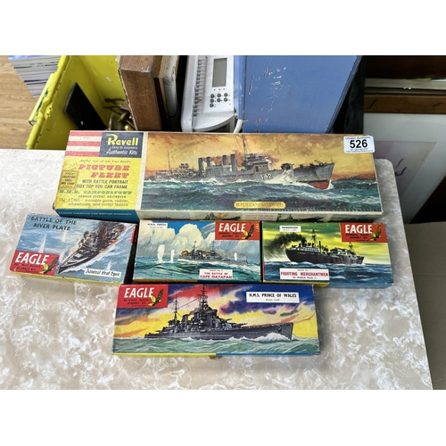 526 - Lof of Unused Vintage Revell and Eagle Ship Model Kits