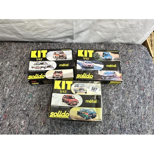 587 - Lot of 3 Unused Vintage Solido Model Kits