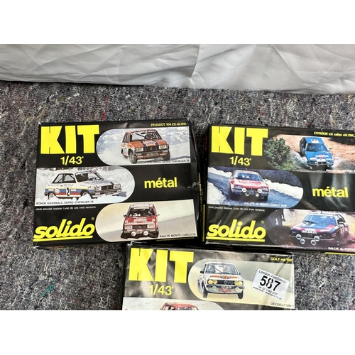 587 - Lot of 3 Unused Vintage Solido Model Kits