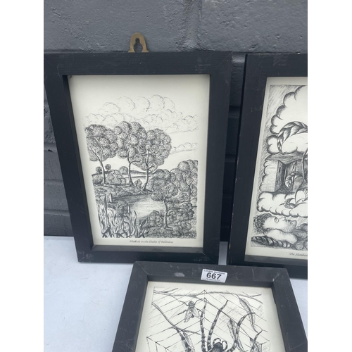 667 - Series of 3 Framed Prints