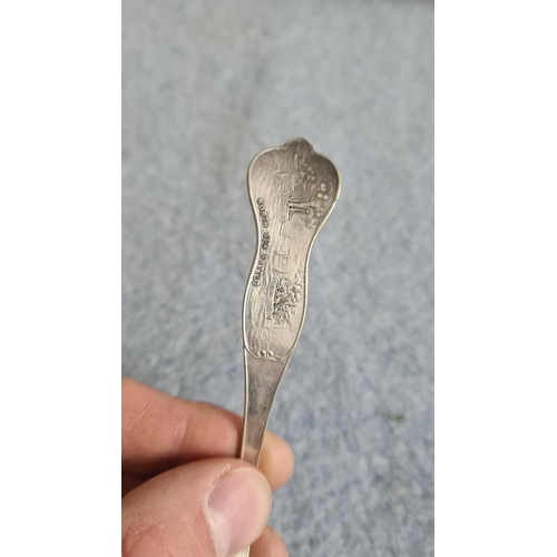 16 - Group of 4 White Metal French Souvenier Spoons & an Earl Kitchener EPNS Spoon