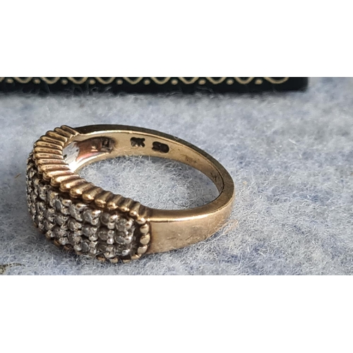 27 - 9 Ct Gold Diamond Ring Size N (5.6g)