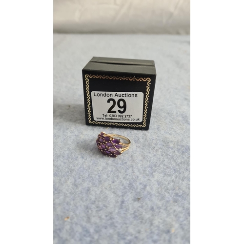 29 - 9ct Gold Amethyst Ring (4.8g) Size P