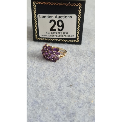 29 - 9ct Gold Amethyst Ring (4.8g) Size P