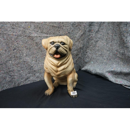 814 - Ceramic Pug Statue (chip to top of head)