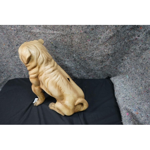 814 - Ceramic Pug Statue (chip to top of head)