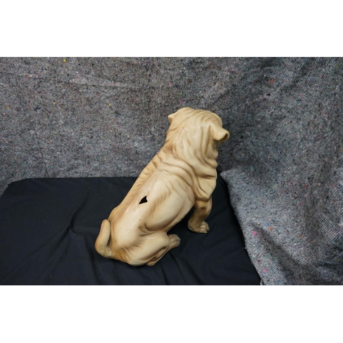 814 - Ceramic Pug Statue (chip to top of head)