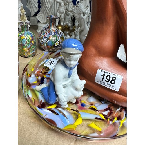 198 - Unusual Pitcher and a Small Figurine