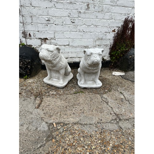 302 - Garden Statues -Pair of Bulldogs