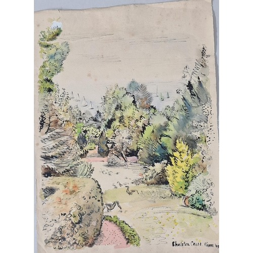 495 - Peter Samuelson (1912-1996) Chelston Cross. Watercolour on paper. 1949. Unframed. 24cm x 32.5cm Very... 