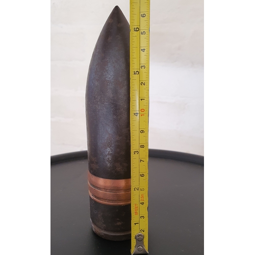 15 - Large and heavy vintage World war artillery round head