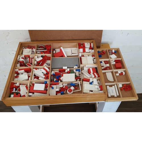 26 - Wooden box containing vintage lego