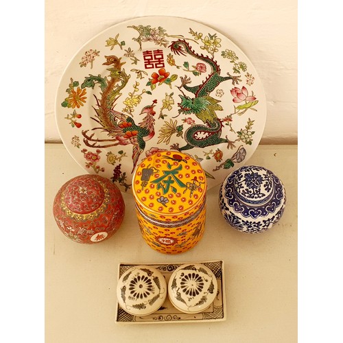 13 - Selection of Chinese / oriental items including jars / plate etc.