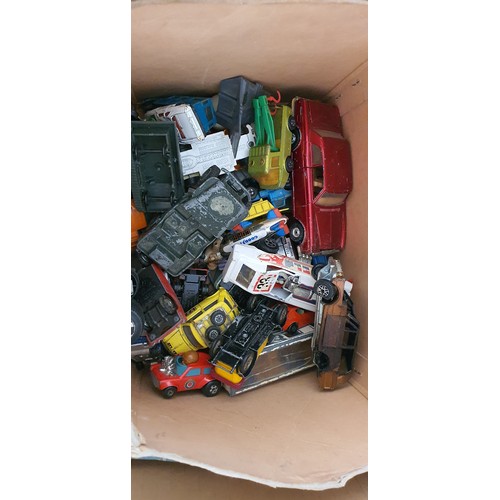 29 - Good box of toys including vintage diecast cars, vehicles and other toys etc