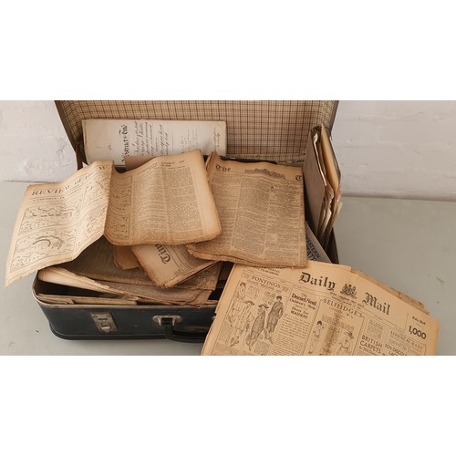 2 - Case containing interesting old papers including maps, newspapers, magazine etc - Unsorted house cle... 