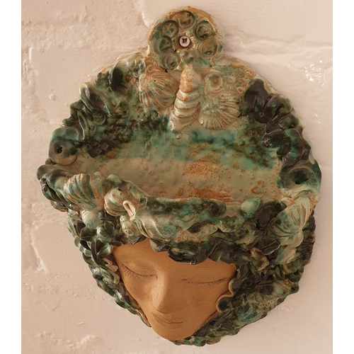 37 - Vintage Mermaid face wall hanging pot