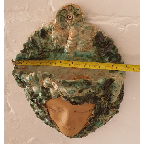 37 - Vintage Mermaid face wall hanging pot