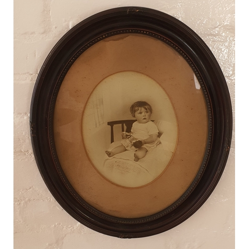 39 - Old vintage Framed photograph of a young child