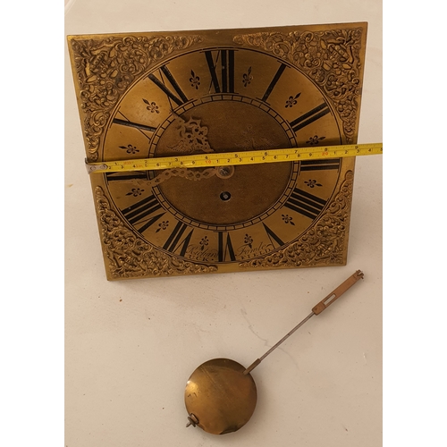 43 - Antique Long Case Clock Face with movement - Richard Fowle, Uckfield