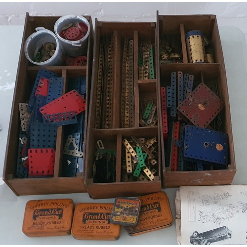 55 - Old Meccano set in wooden boxes