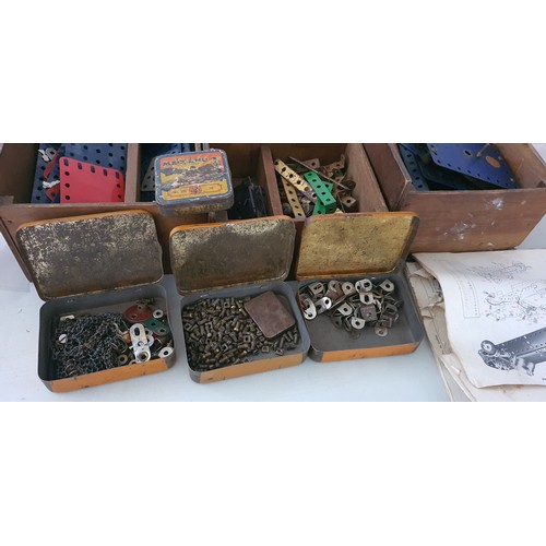 55 - Old Meccano set in wooden boxes