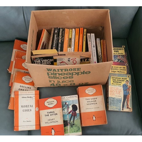 74 - Box of vintage paperback books Inc penguin etc.