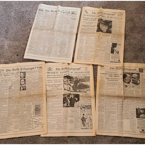 92 - Selection of Old Newspaper reprints Inc JFK and Churchill Deaths