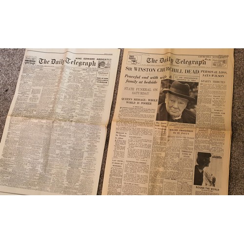 92 - Selection of Old Newspaper reprints Inc JFK and Churchill Deaths