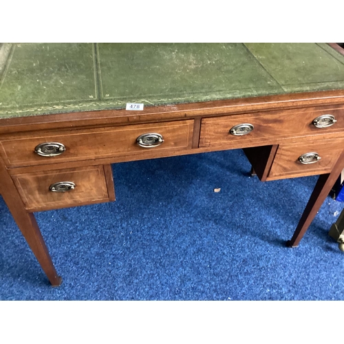 666 - 19th Century Mahogany Leather Top Writing Desk