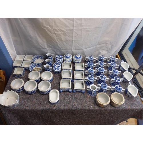 673 - Huge Joblot of Moyses Stevens Blue & White Ceramics