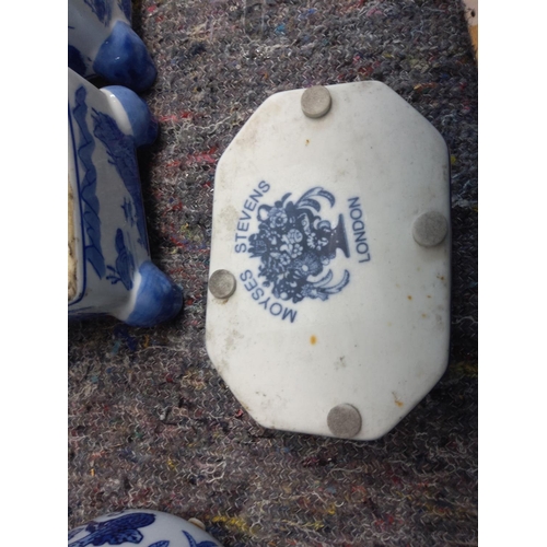 673 - Huge Joblot of Moyses Stevens Blue & White Ceramics