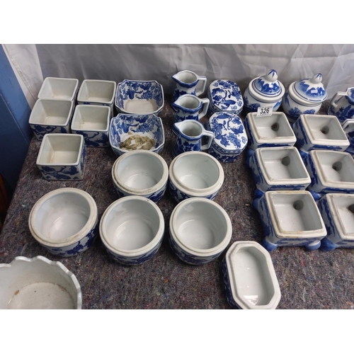 673 - Huge Joblot of Moyses Stevens Blue & White Ceramics