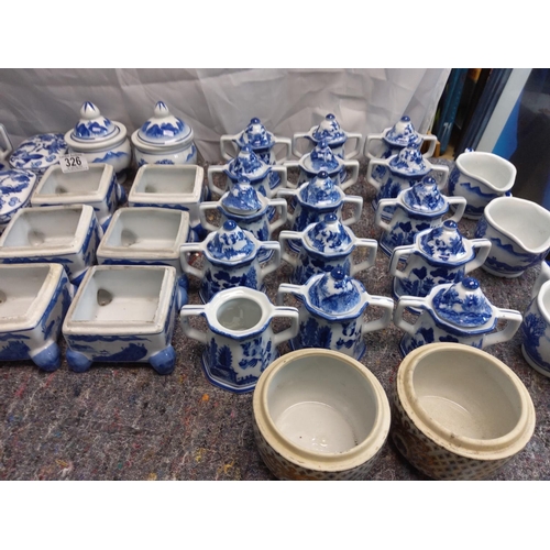 673 - Huge Joblot of Moyses Stevens Blue & White Ceramics