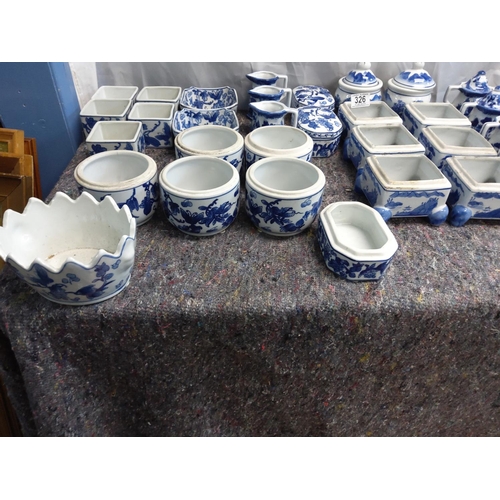 673 - Huge Joblot of Moyses Stevens Blue & White Ceramics